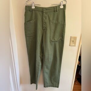 Urban Outfitters BDG Lance Utility Trouser Cotton High Rise Green Pant Size 6